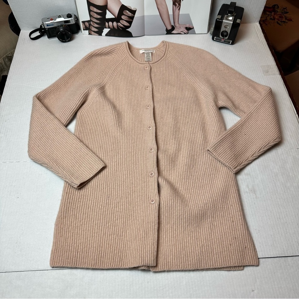 Jones New York Angora Lambswool Cardigan | Quiet Luxury Soft Minimalist Petite - Picture 2 of 10